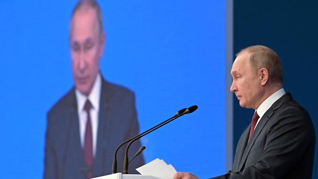 Russian President Vladimir Putin delivers a speech during an event marking the 300th anniversary of Russian prosecution service on January 12. Picture: AFP