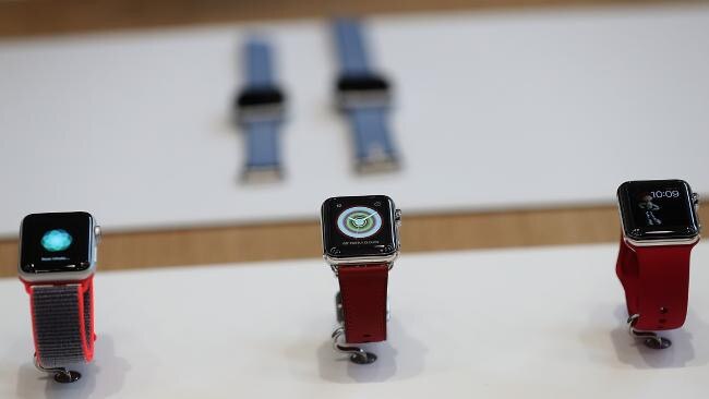 The new Apple Watch Series 3 on display. Pic: AFP