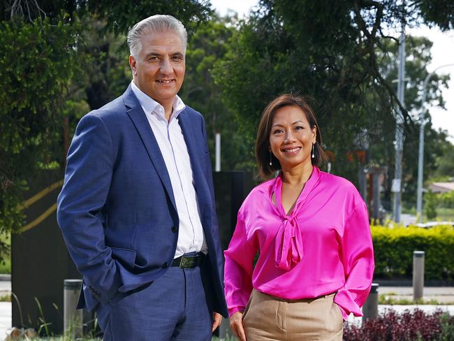 Independent mayor Frank Carbone campaigning with Fowler MP Dai Le. Mr Carbone’s support was a factor in Ms Le taking the seat from Labor. Picture: Daily Telegraph