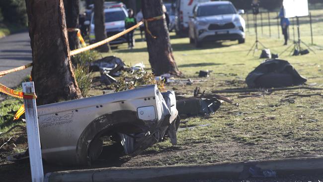 The scene following the deadly Buxton crash. Picture: John Grainger