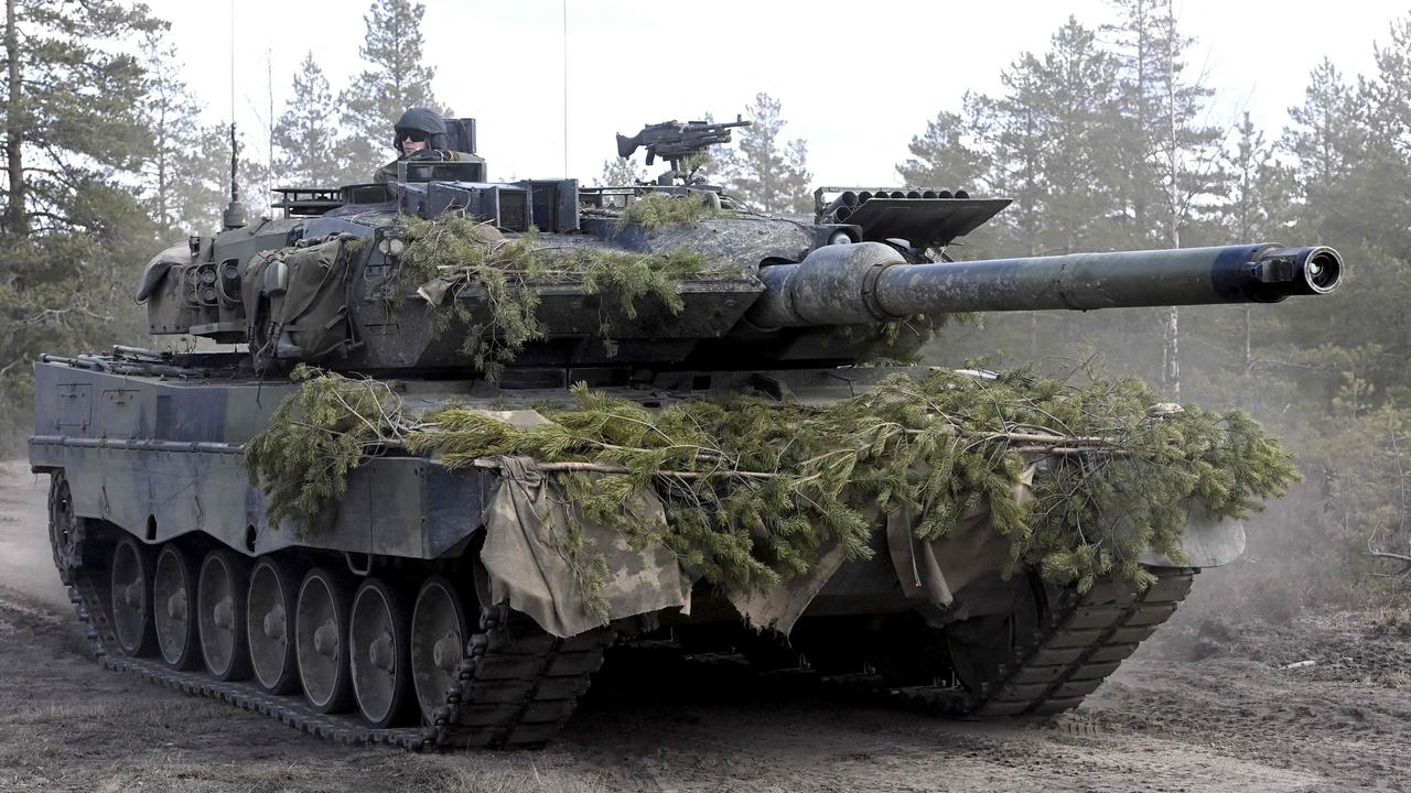 A Leopard battle tank of the Armoured Brigade during the Arrow 22 exercise at the Niinisalo garrison in western Finland. Picture: Heikki Saukkomaa / Lehtikuva / AFP.