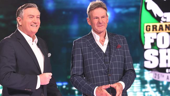 Eddie McGuire and Sam Newman at the Grand Final Footy Show.