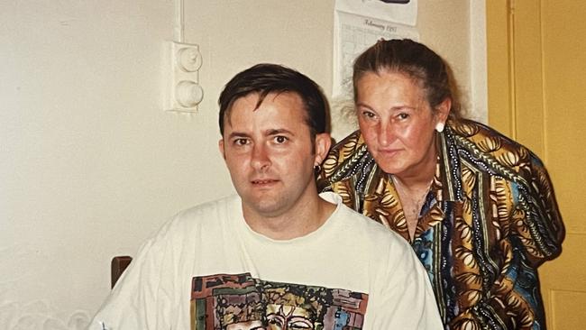 Anthony Albanese with his mother, Maryanne Ellery. Picture: Supplied