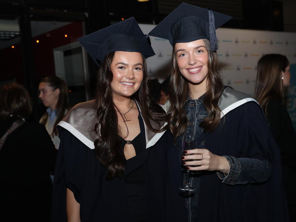 Ellie Norman and Tori Anderson. Deakin University graduation arts and SEBE faculty. Picture: Alan Barber