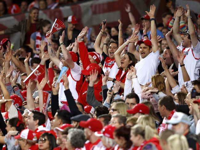 The Swans set a new home and away record for crowds this season but were still not given their Friday evening qualifying final preference. Picture: Phil Hillyard