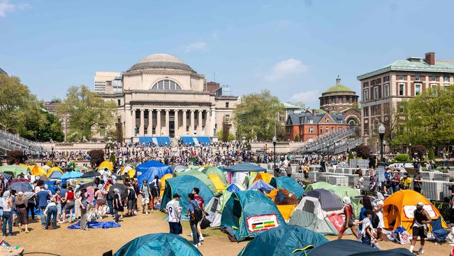 Columbia said students who didn’t commit to the school’s request to leave the encampment by 2 p.m. Monday are being suspended and will have access only to their individual residence. Picture: Spencer Platt/Getty Images/AFP