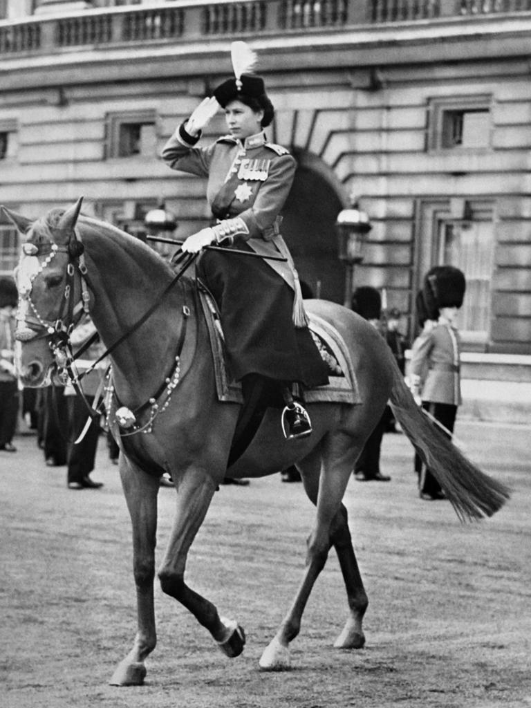 Queen Elizabeth rode sidesaddle in 1952. Picture: AFP