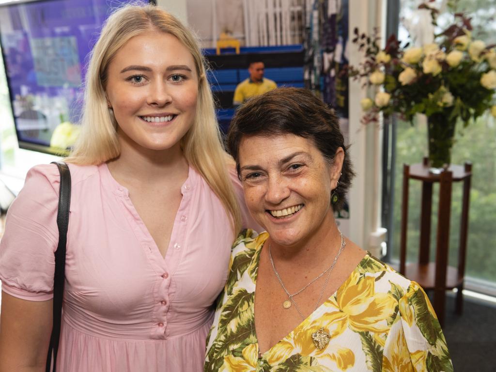 Rosie Ebbage (left) and Janelle Cartwright at the International Women's Day luncheon presented by Zonta Club of Toowoomba Area at Picnic Point, Friday, March 4, 2022. Picture: Kevin Farmer