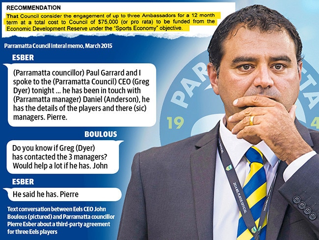 Parramatta eels chief executive John Boulous.