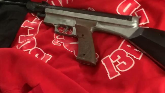 Police charged a man, allegedly associated with the Mongrel Mob bikie gang, with firearm and drug offences after executing a search warrant at a Logan last month.