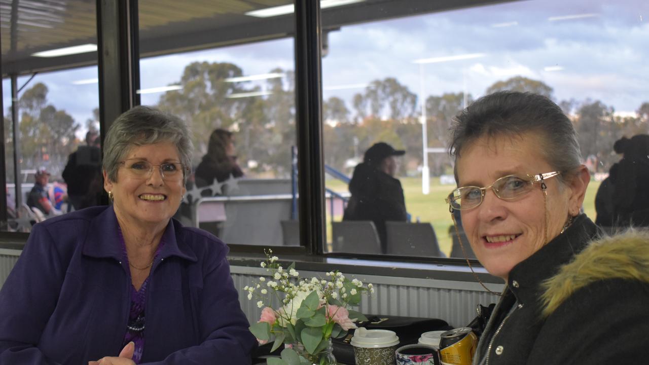 Ann Pitstock with Sue Murray at the 2021 Warwick Cowboys Ladies' Day.