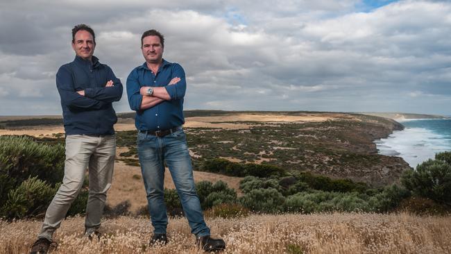 The Cliffs golf course designer Darius Oliver and chief executive Sam Atkins. Picture: Sean McGowan