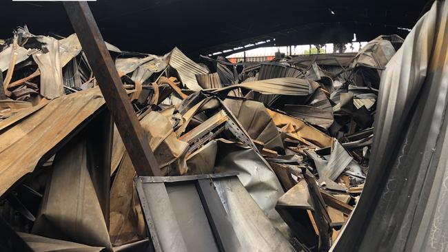 Fire damage within the main building at Rent A Space, Brookvale. Picture: NSW Fire and Rescue