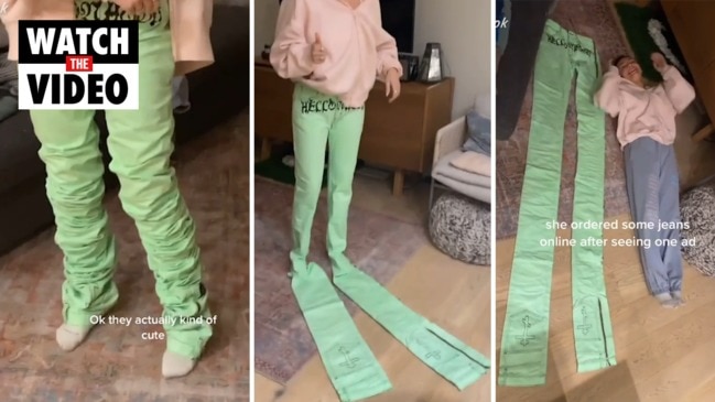 Woman buys long jeans online shopping mistake | news.com.au — Australia's leading news