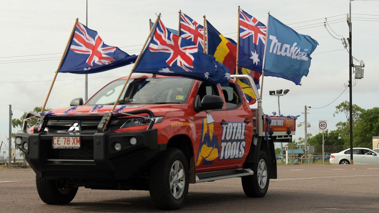 Total tools had all the flags at the Variety NT Ute Run in Hidden Valley. Picture: (A)manda Parkinson