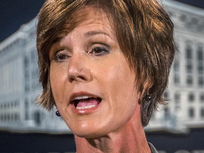 Attorney-General Sally Yates refused to support a ban on Muslim immigration. It cost her her job. Picture: J David Ake/AP