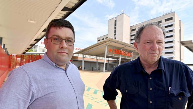 Australian Salaried Medical Officers’ Federation NT Thomas Fowles President ASMOF NT and Australian Medical Association NT president Rob Parker. Picture: Julianne Osborne