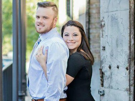 Brenton Estorffe, who was shot in Katy Texas, pictured with his wife Angelenna Estorffe. Supplied