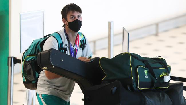 Mitchell Marsh will set about fighting for a Test spot after arriving back in Australia. Picture: Zak Simmonds