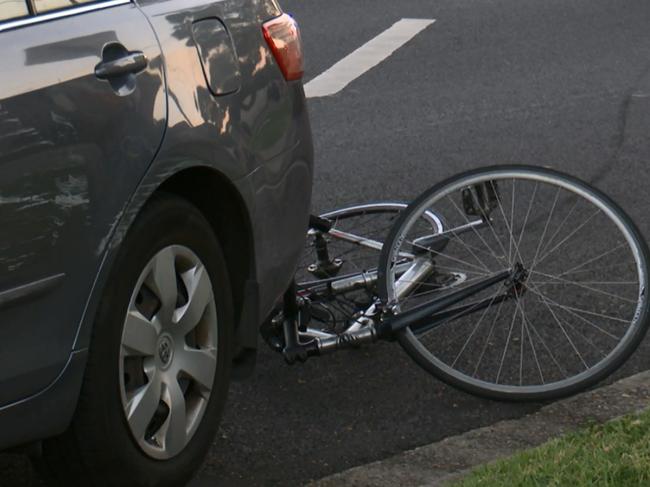 The scene of the fatal hit and run involving a cyclist. Picture: Websters