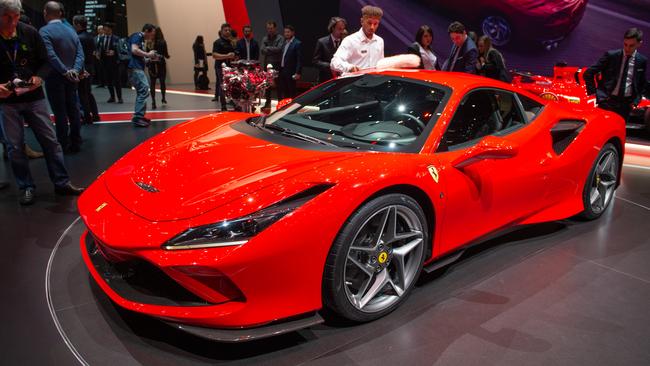 GENEVA, SWITZERLAND - MARCH 05: Ferrari F8 Tributo is displayed during the first press day at the 89th Geneva International Motor Show on March 5, 2019 in Geneva, Switzerland. (Photo by Robert Hradil/Getty Images)