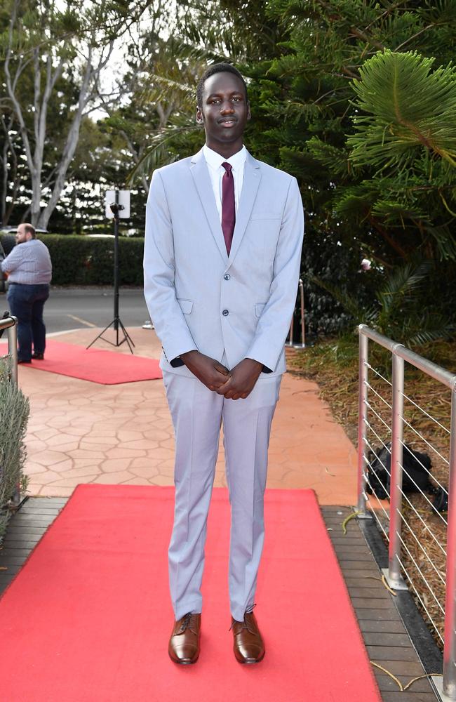 Juach Akech at Centenary Heights State High School formal. Picture; Patrick Woods.