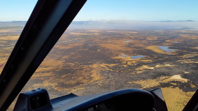 Rangers will continue to monitor the fire ground into the weekend. Picture: Contributed