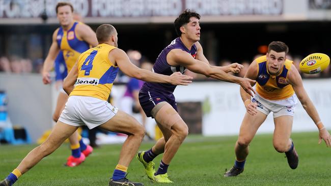 Adam Cerra will play his last game for Fremantle this week. Picture: Getty Images