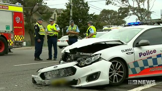 The car Harry Little was driving when he ploughed into Gai Vieira in Cronulla on September 5, 2018. Picture: 9 News