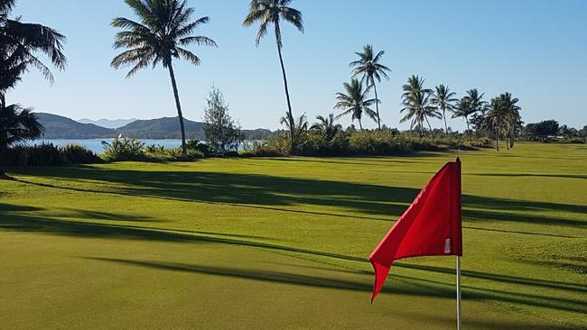 CRIKEY: Bowen Golf Club has a new member, with a croc just under one metre in size making the course home.