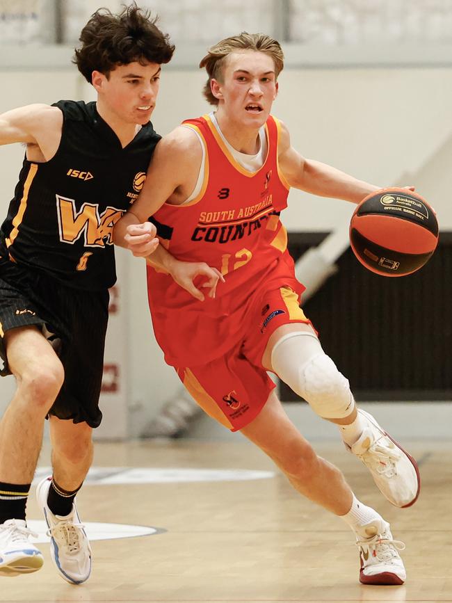 Kyle Matthews-Hampton in action for SA Country during its semi-final against WA Metro. Picture: Michael Farnell/Sports Imagery Australia