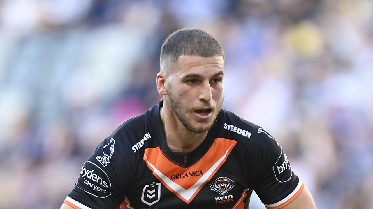 Adam Doueihi has backed himself to earn a long-term deal eventually, after re-signing with the Wests Tigers for one more year. Getty Images.