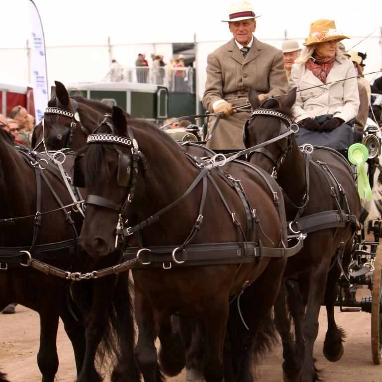 Prince Philip doing his favourite hobby carriage driving. Picture: Supplied.