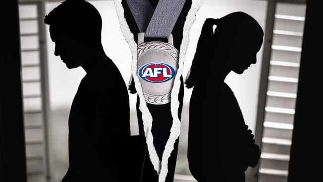 Whispers flew over a former AFL star’s silverware collection after a messy divorce.