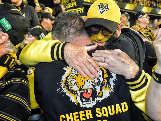 Fans after the final siren. Picture: Jason Edwards