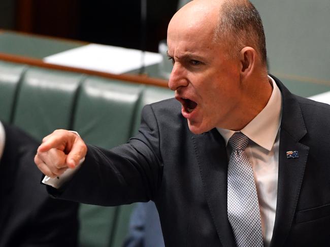 Minister for Government Services Stuart Robert during Question Time in the House of Representatives at Parliament House in Canberra, Wednesday, February 26, 2020. (AAP Image/Mick Tsikas) NO ARCHIVING