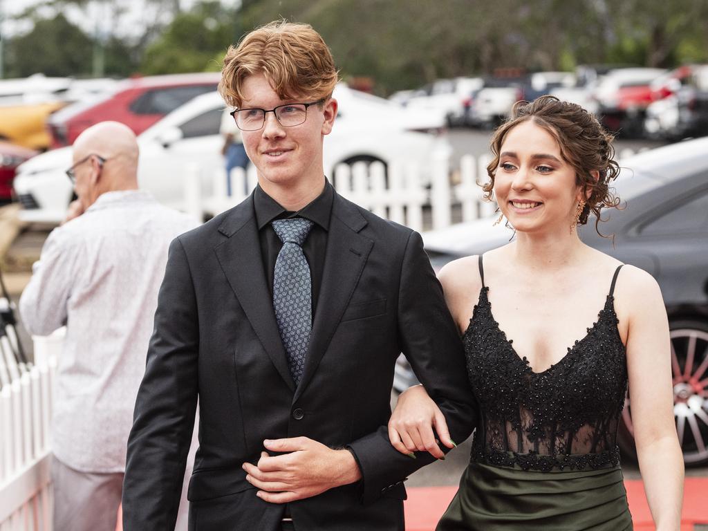 Graduate Ethan McKindley is partnered by Paige Nilon-Brown at The Industry School formal at Clifford Park Racecourse, Tuesday, November 12, 2024. Picture: Kevin Farmer