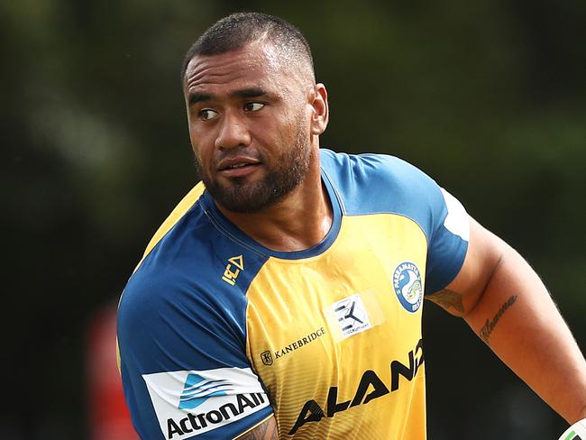 Junior Paulo during Parramatta Eels training ahead of their match against Canberra. Picture. Phil Hillyard