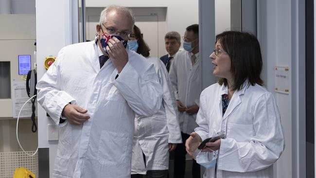 Scott Morrison at the Scientia clinic in Sydney. Picture: Getty Images