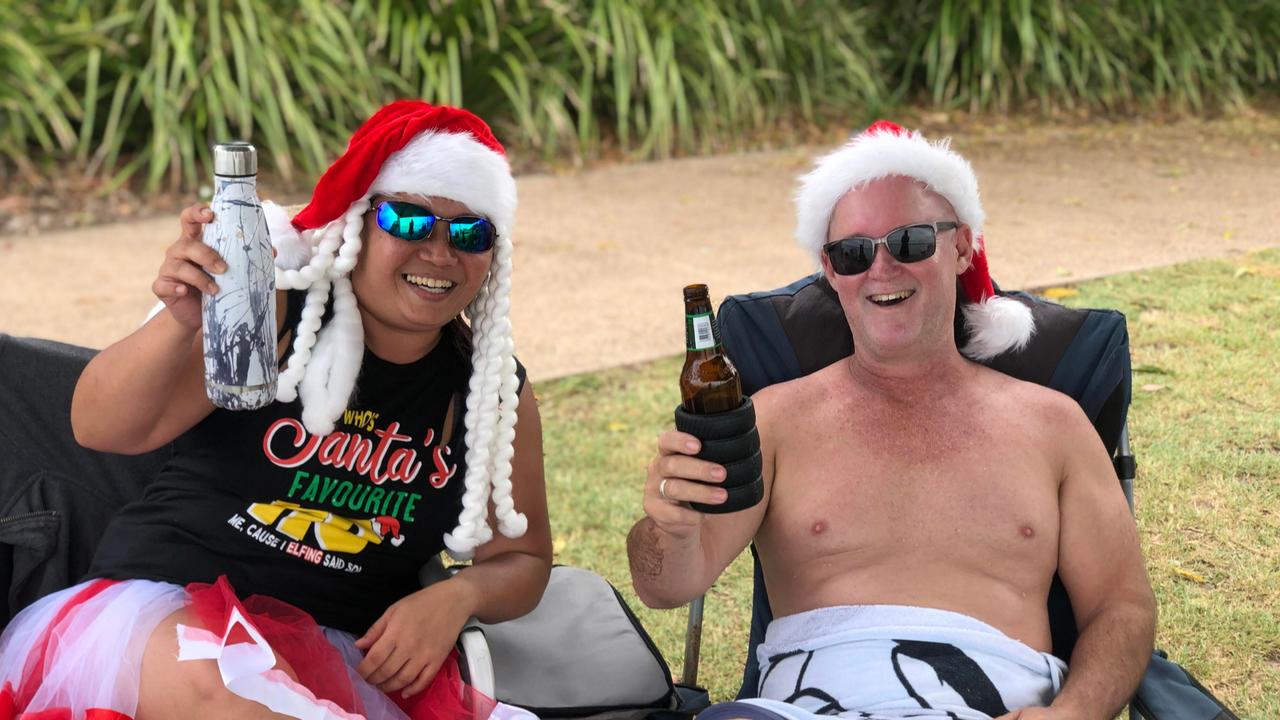 Nancy and Chris Gallop enjoy Christmas celebrations at Cotton Tree Park. Picture: Laura Pettigrew.