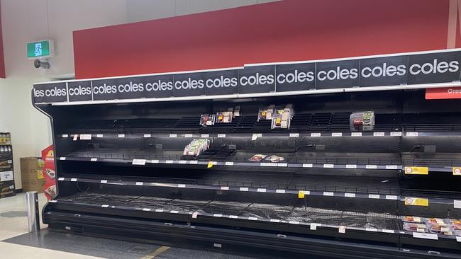 Coles is also struggling to keeps its shelves stocked.