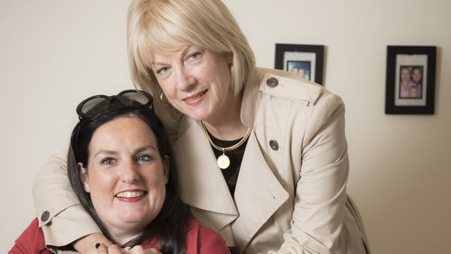 Kirstey Whicker and her mum Lynette Tucker at her home in Adelaide. Photo: Nick Clayton