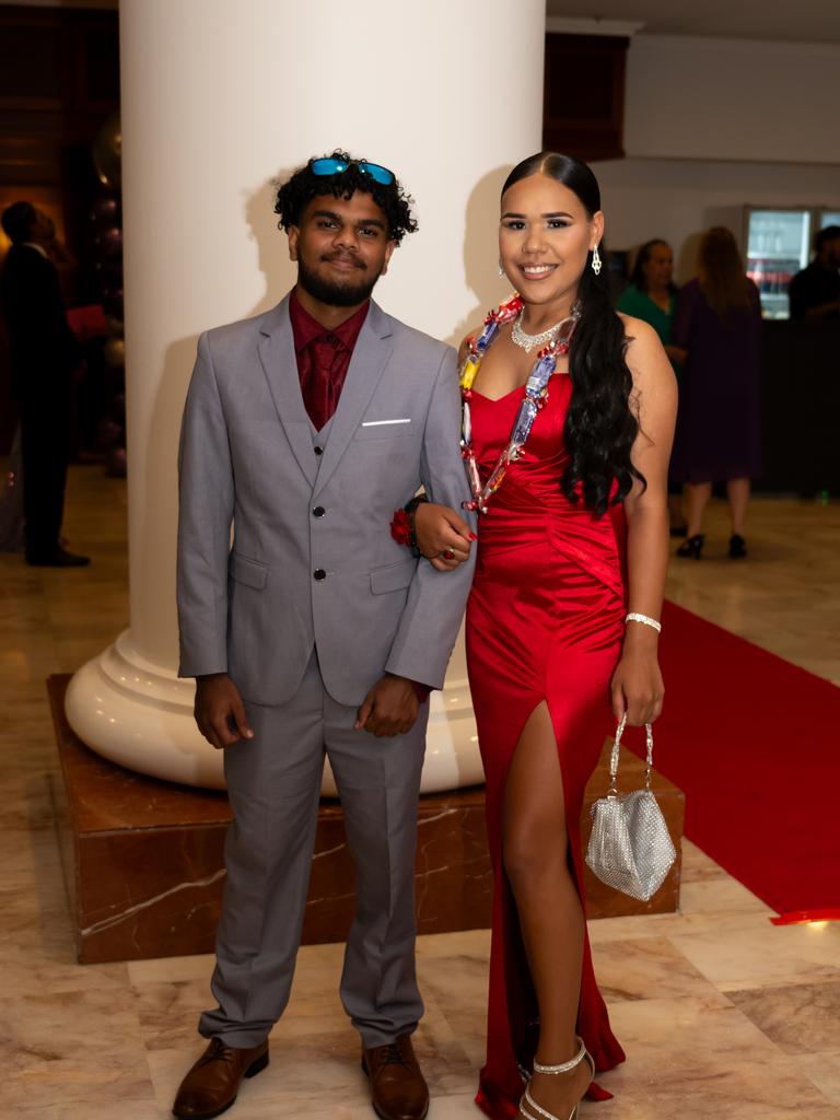 Shan Murgha and Simmone Murgha-Neal arrive at the Pullman International for the Djarrugun College formal. Picture: Emily Barker.