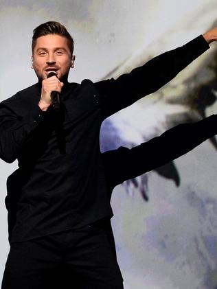 Sergey Lazarev representing Russia perform during the second dress rehearsal for the Eurovision Song Contest final in Stockholm. Picture: AFP