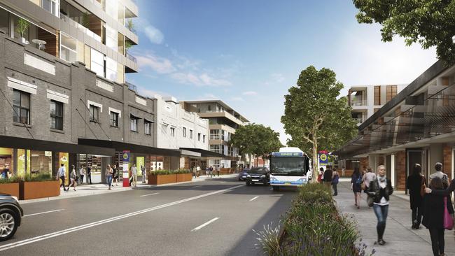 A concept image of Parramatta Rd at Burwood Rd under the government’s “transformation strategy”.