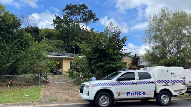 Forensic police arrive at the Caravonica home last week where a man was allegedly murdered. Photo: Alison Paterson