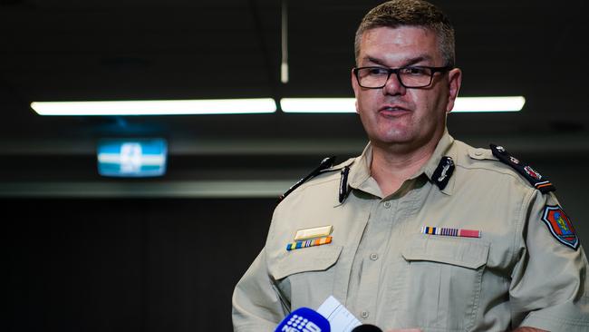 Corrections Commissioner Matthew Varley holds a press conference in Darwin about the emergency actions being taken due to record high prisoner numbers in the NT. Picture: Pema Tamang Pakhrin