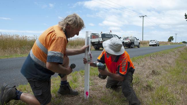 Breaking News Breaking News Sensor being installed by Council crew along Woolnorth Road. Source: Supplied.