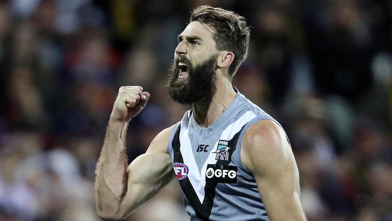 Port Adelaide’s Justin Westhoff has announced his retirement. Picture: Sarah Reed