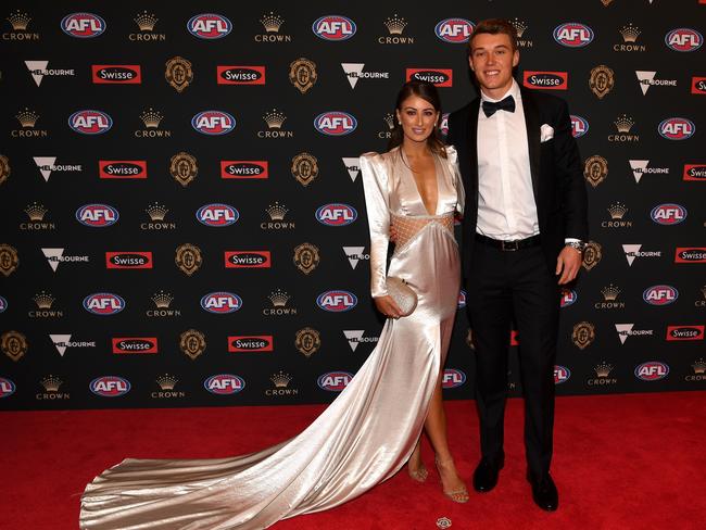 Patrick Cripps of Carlton and partner Monique Fontana. Picture: AAP
